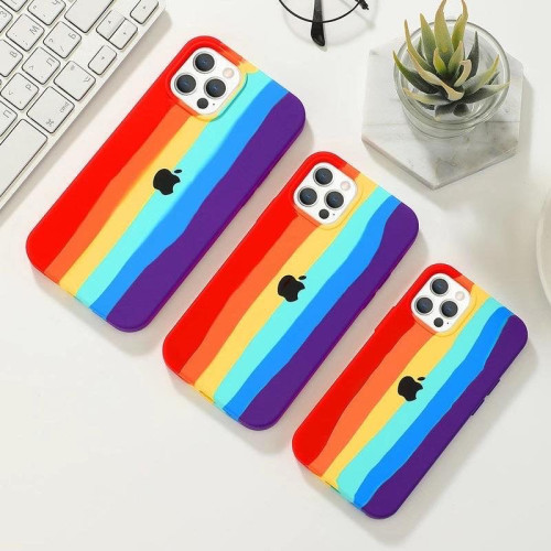 Rainbow Design Good Quality Silicone Made iPhone All Model Fashion Cover